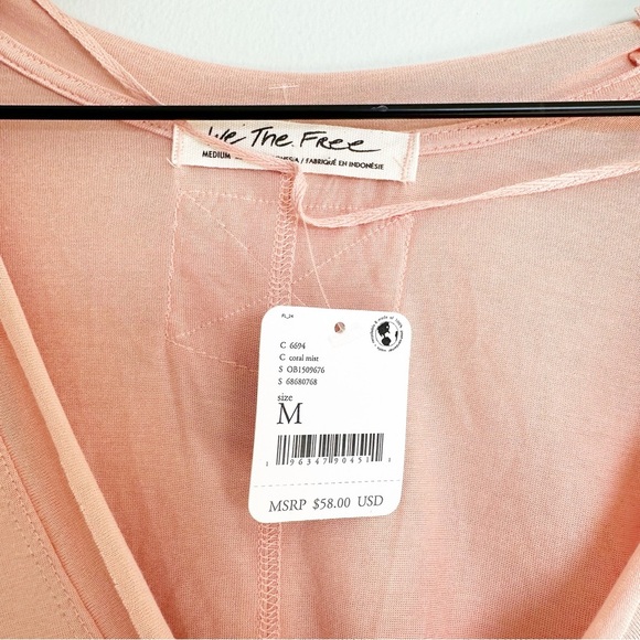 Free People We The Free Fresh & Clean Top in Coral Mist Long Sleeve Shirt - Picture 3 of 5